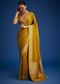 Mustard Yellow Dola Silk Saree With Woven Patterns