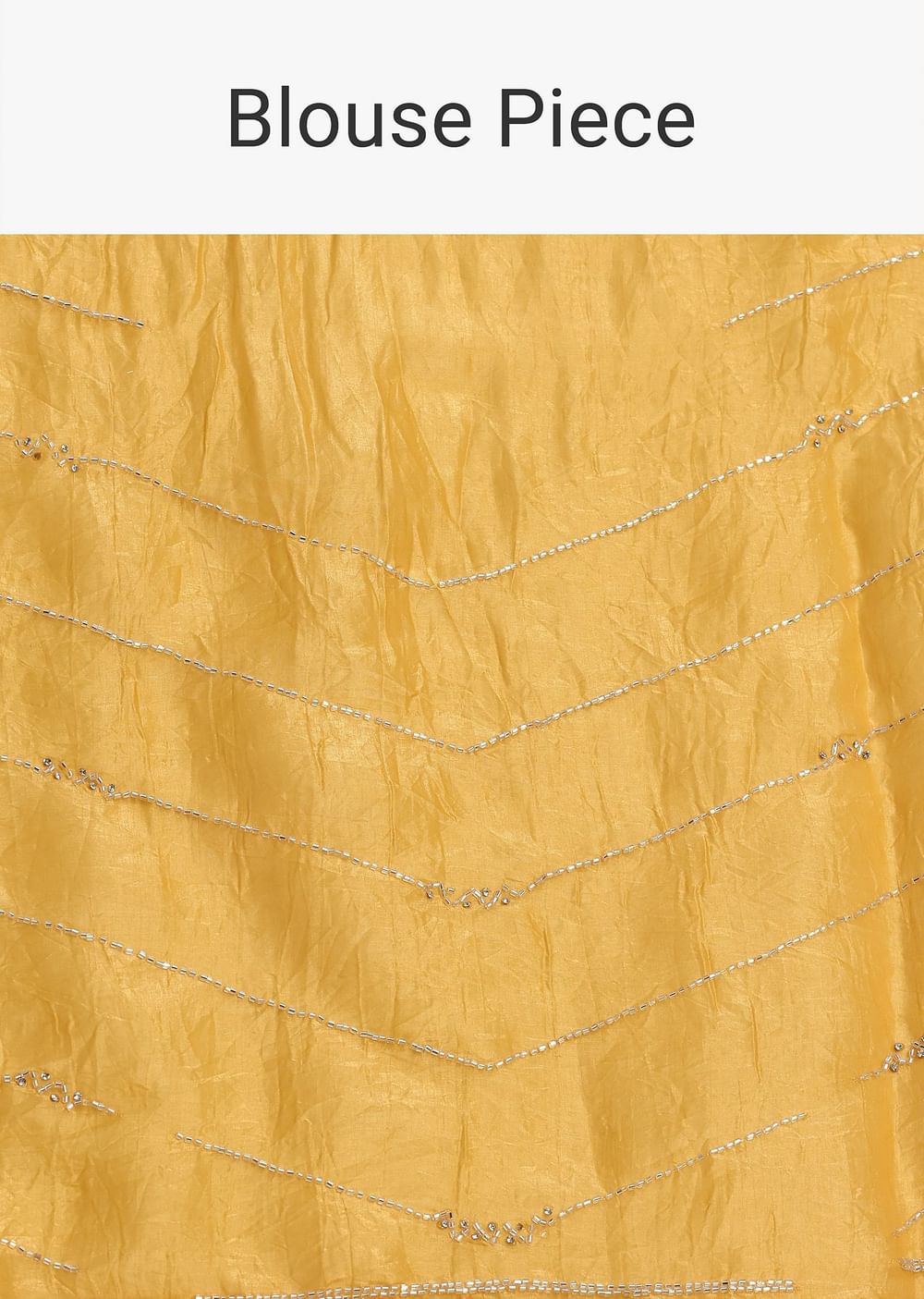 Mustard Yellow Embroidered Crepe Saree With Unstitched Blouse