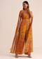 Mustard Yellow Printed Chiffon Jumpsuit