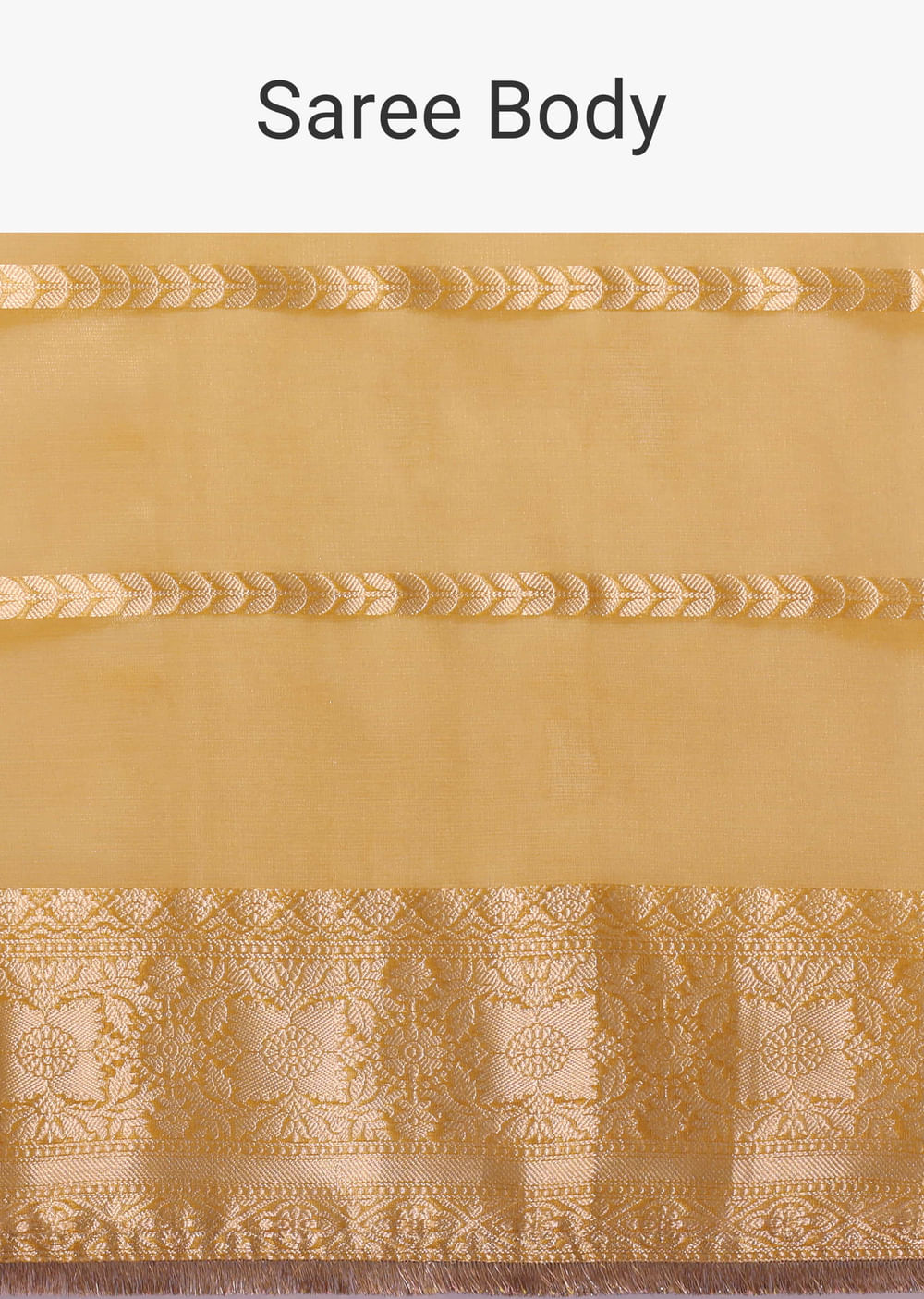 Mustard Yellow Zari Woven Chanderi Saree With Unstitched Blouse