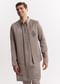Natural Linen Kurta Jacket Set With Mandarin Collar