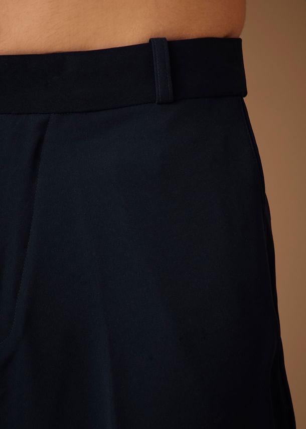 Navy Blue Embroidered Tuxedo Set