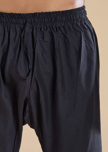 Navy Blue Pintuck Mens Kurta Set