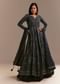Navy Blue Sequined High Slit Kurta Lehenga Set