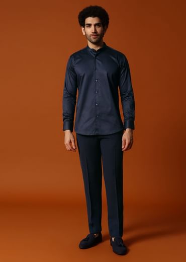 Navy Blue Jodhpuri Suit For Men