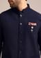 Navy Blue Pintuck Jacket And Kurta Set