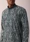 Navy Blue Silk Kurta Set For Men
