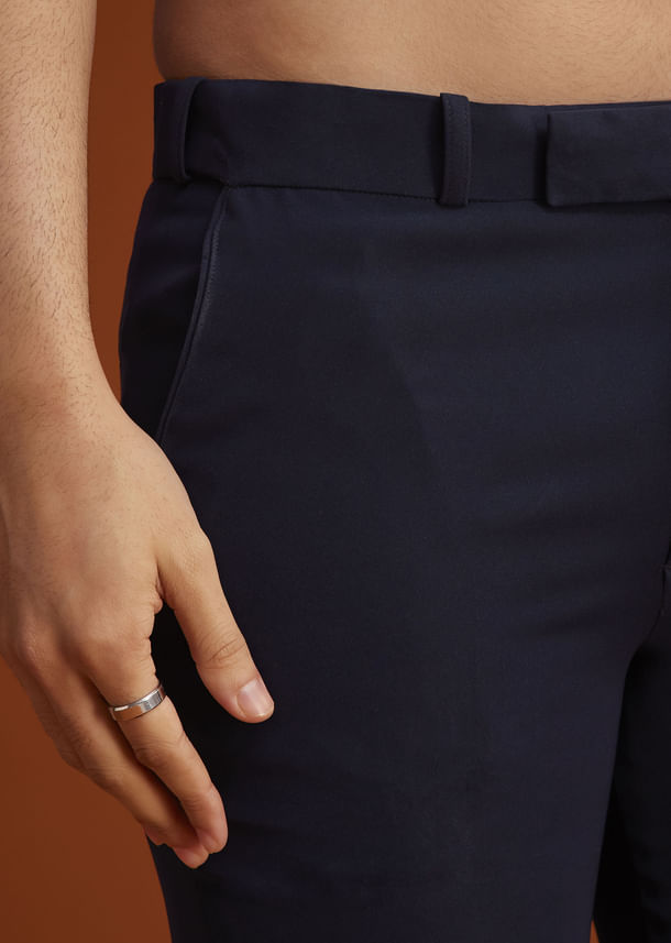 Navy Blue Velvet Indo Western Set