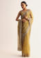 Occur Yellow Tissue Floral Saree With Scallop Embroidered Border