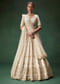 Off White Bridal Lehenga Set With Boat Neck Blouse And Regal Zari Work