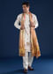 Off White Embroidered Mens Kurta Set with Bandhani Print Dupatta