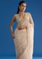 Off White Glass Tissue Saree With Embroidered Scallop Border