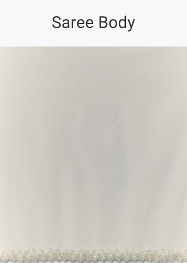 Off White Net Cutwork Border Saree with Unstitched Blouse