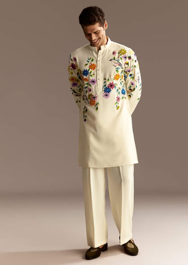 Off White Palazzo Kurta Set