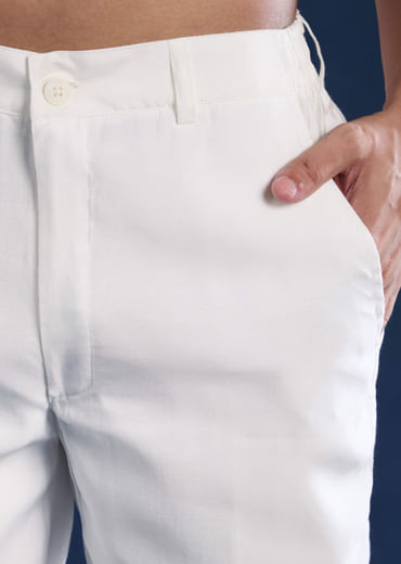 Off White Silk Mens Kurta Set with Dupatta