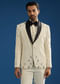 Off White Suiting Blazer Set With Beads And Cutdana Embroidery
