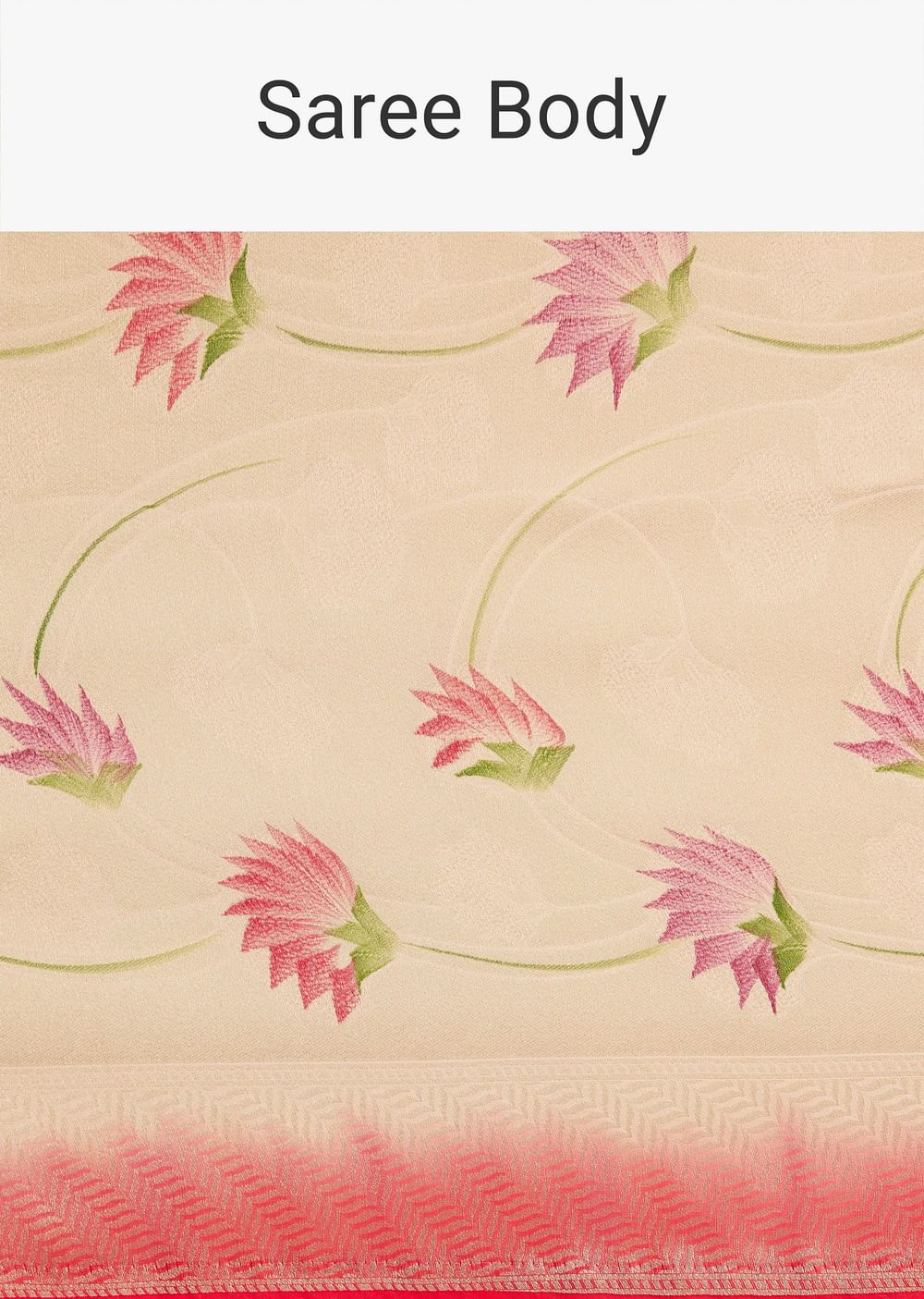 Off White Banarasi Silk Saree With Woven Contrast Red Border