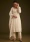 Off White Cotton Kurta Set With Scallop Dupatta