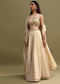 Off White Embroidered Georgette Lehenga Choli Set