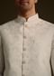 Off White Linen Kurta Set With Resham And Sequin Work
