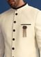 Off White Silk Blend Jodhpuri Set with Textured Detail