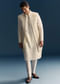 Off White Silk Sherwani For Men With Resham And Mirror Work