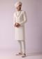 Off White Thread Embroidered Sherwani Set In Georgette