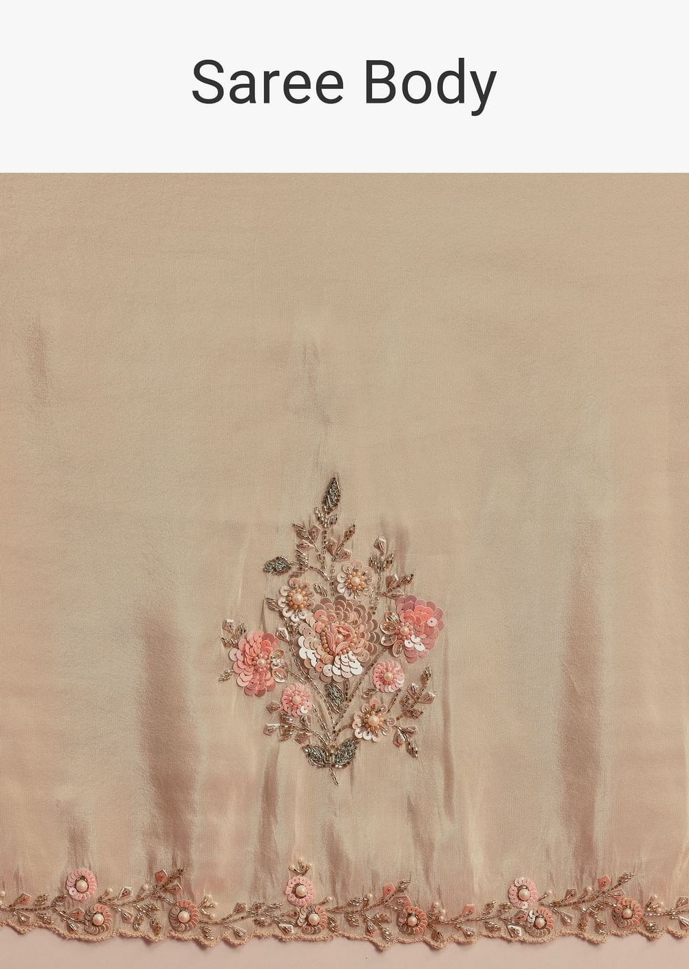 Off White Tissue Saree With Cutdana And Stone Work