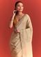 Off White Tissue Saree With Cutdana And Stone Work