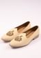 Off White Vegan Leather Jutti With Zardosi Work