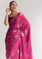 Onion Pink Brocade Saree With Gotapatti Border