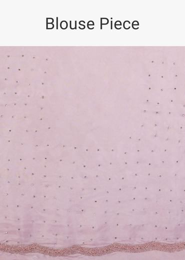 Onion Pink Embroidery Sequins And Organza Saree