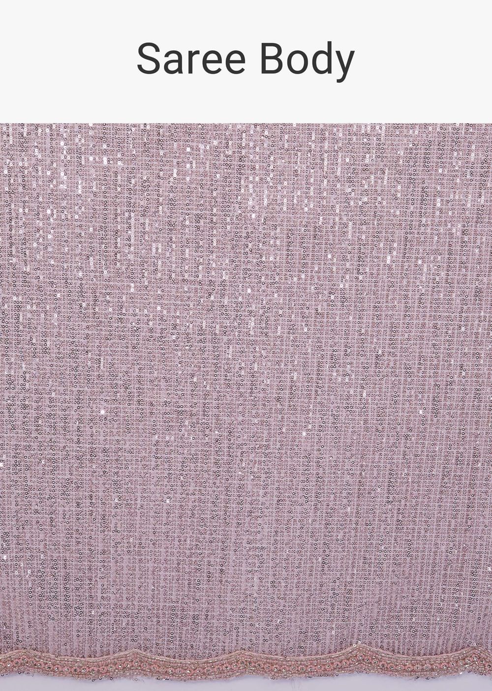 Onion Pink Embroidery Sequins And Organza Saree