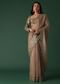 Onion Pink Foil Printed Saree And Blouse In Organza