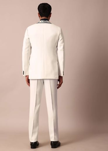 Opulent White Stylish Tuxedo For Men
