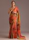 Orange Abstract Printed Crush Saree