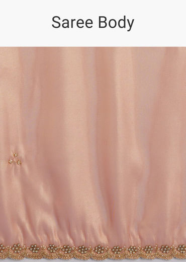 Orange Organza Tissue Saree With Sparkling Scallop Border