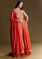 Orange Silk Palazzo Suit With Moti And Cut Dana Work