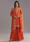 Orange Silk Sharara Set With Cut Dana and Sequins Work and Organza Dupatta