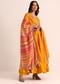 Orange Embroidered Chanderi Anarkali Set With Bandhani And Leheriya Dupatta