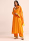 Orange Embroidered Chiffon Kurta Palazzo Set