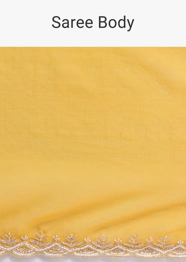 Orange Embroidered Organza Saree With Unstitched Blouse
