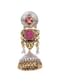 Orange Oxidsed Jhumkas With Meenakari And Bead Drops