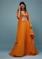 Carrot Orange Embroidered Lehenga Set In Organza