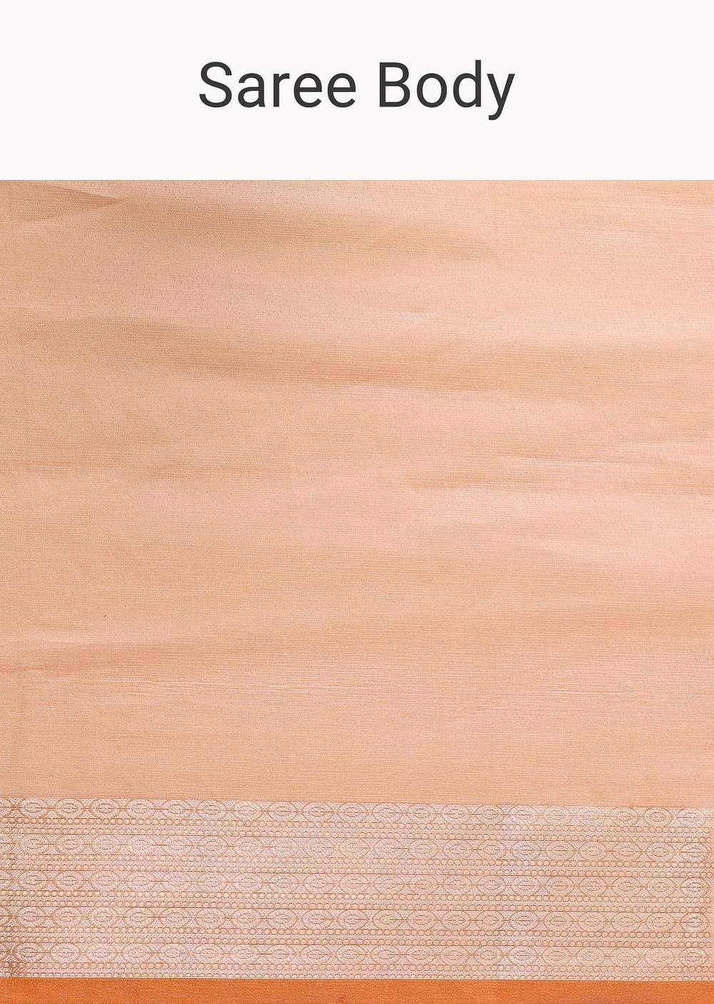 Orangish Gold Zari Chanderi Silk Saree With Unstitched Blouse