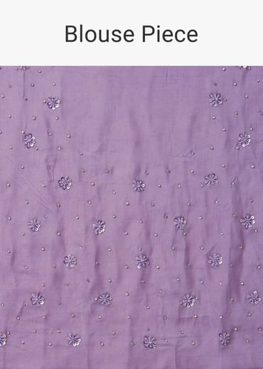 Lavender Purple Ombre Sequins Saree With An Embellished Border