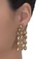 Pale Wheat Crystal Gold Plated Danglers With Crystal Fringes Online - Kalki Fashion