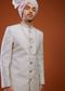 Powder Blue Floral Embroidered Sherwani Set In Silk