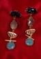 Party wear dangler earring with amethyst, jade green and sky blue semi precious stone  only on Kalki