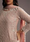 Pastel Peach Georgette Kurta Set With Beads Work